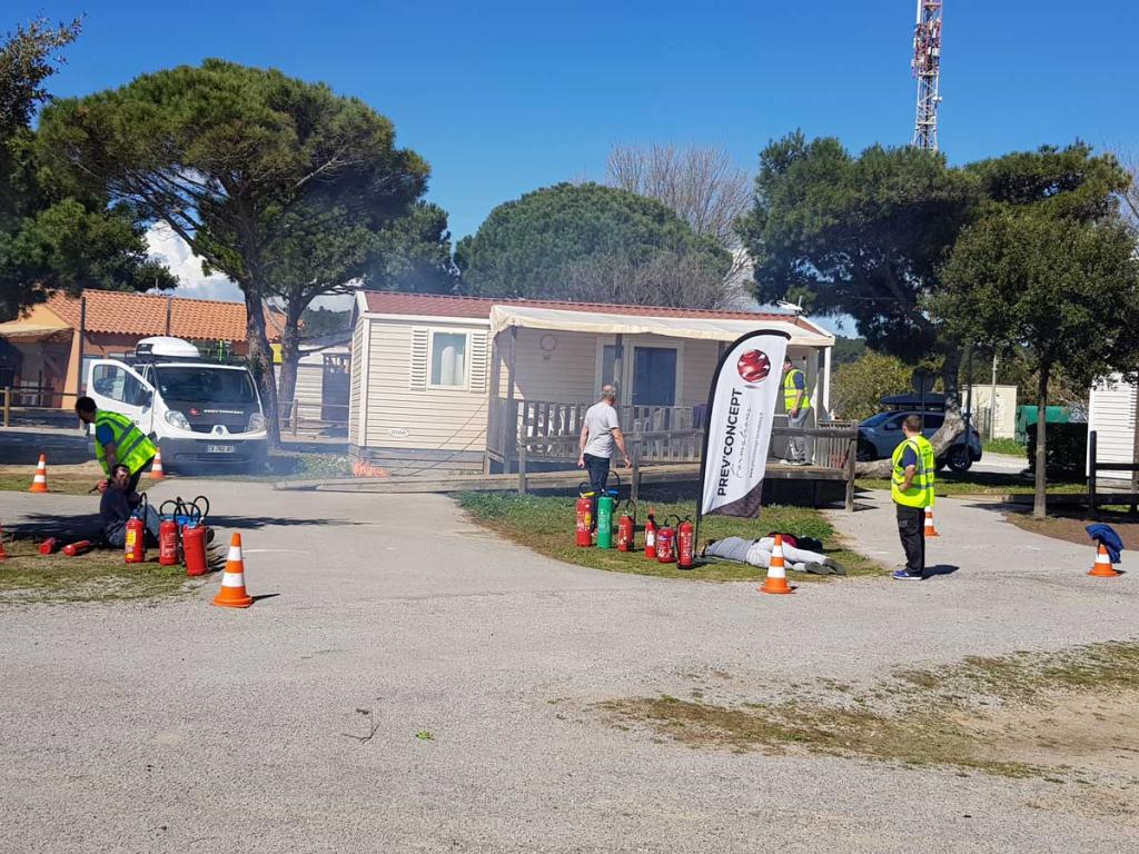 Formation à la sécurité incendie dans un camping