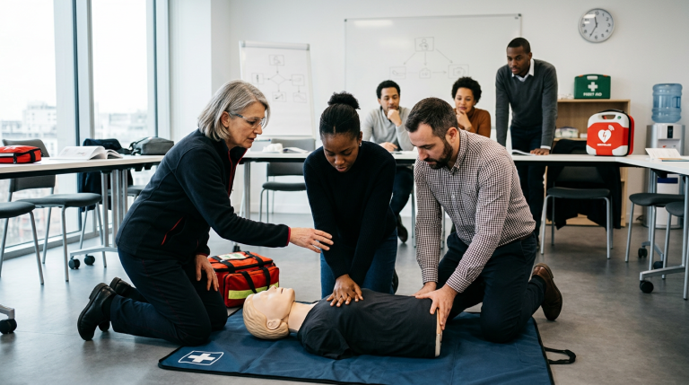 Formation aux gestes de premiers secours sur mannequin